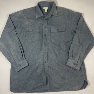 LL Bean Flannel Shirt Mens XL Regular Blue Button Up Long Sleeve Cotton Work